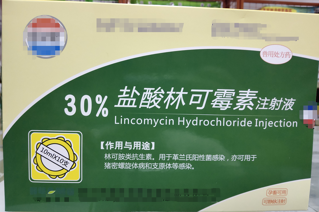 30%林可霉素注射液-林可胺類抗生素。用于革蘭氏陽性菌感染，亦可用于豬密螺旋體病和支原體等感染