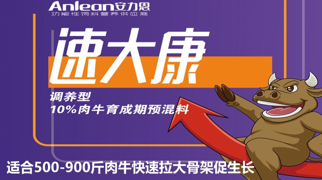 安力恩——速達康調養型10%肉牛育成期預混料-適合500-900斤肉牛快速拉大骨架促生長